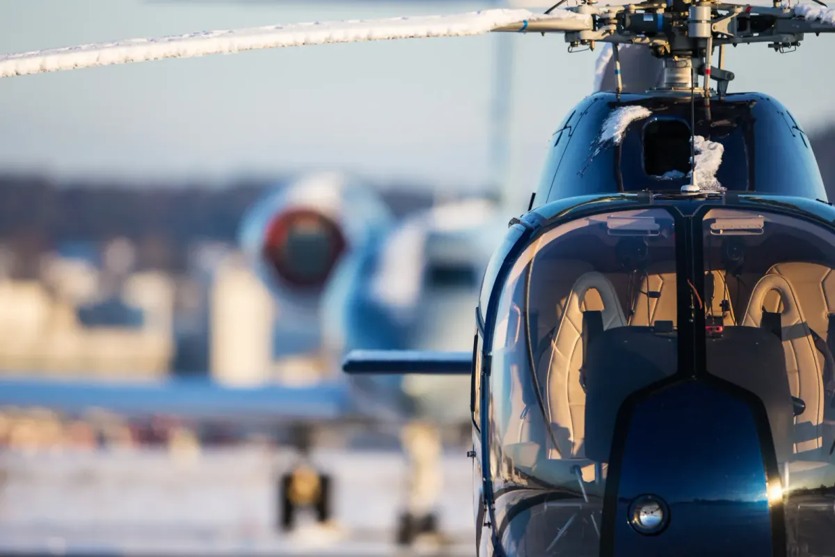 Private helicopter prepared for a VIP transfer