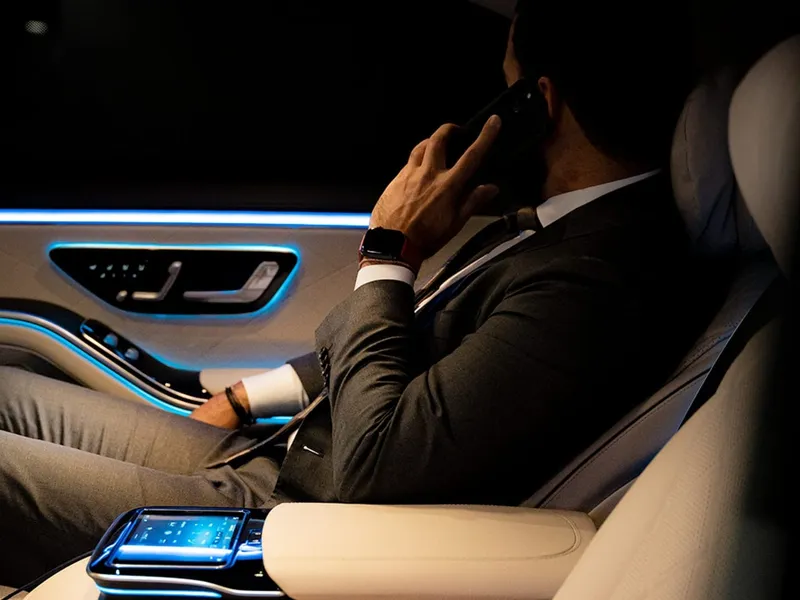 Luxury limousine interior detail